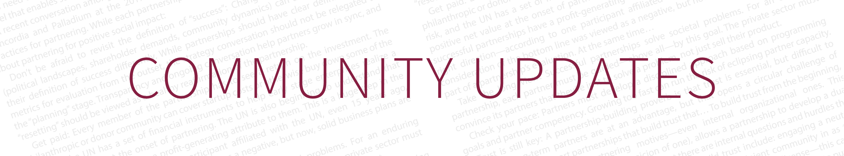 Community Updates Banner Concordia