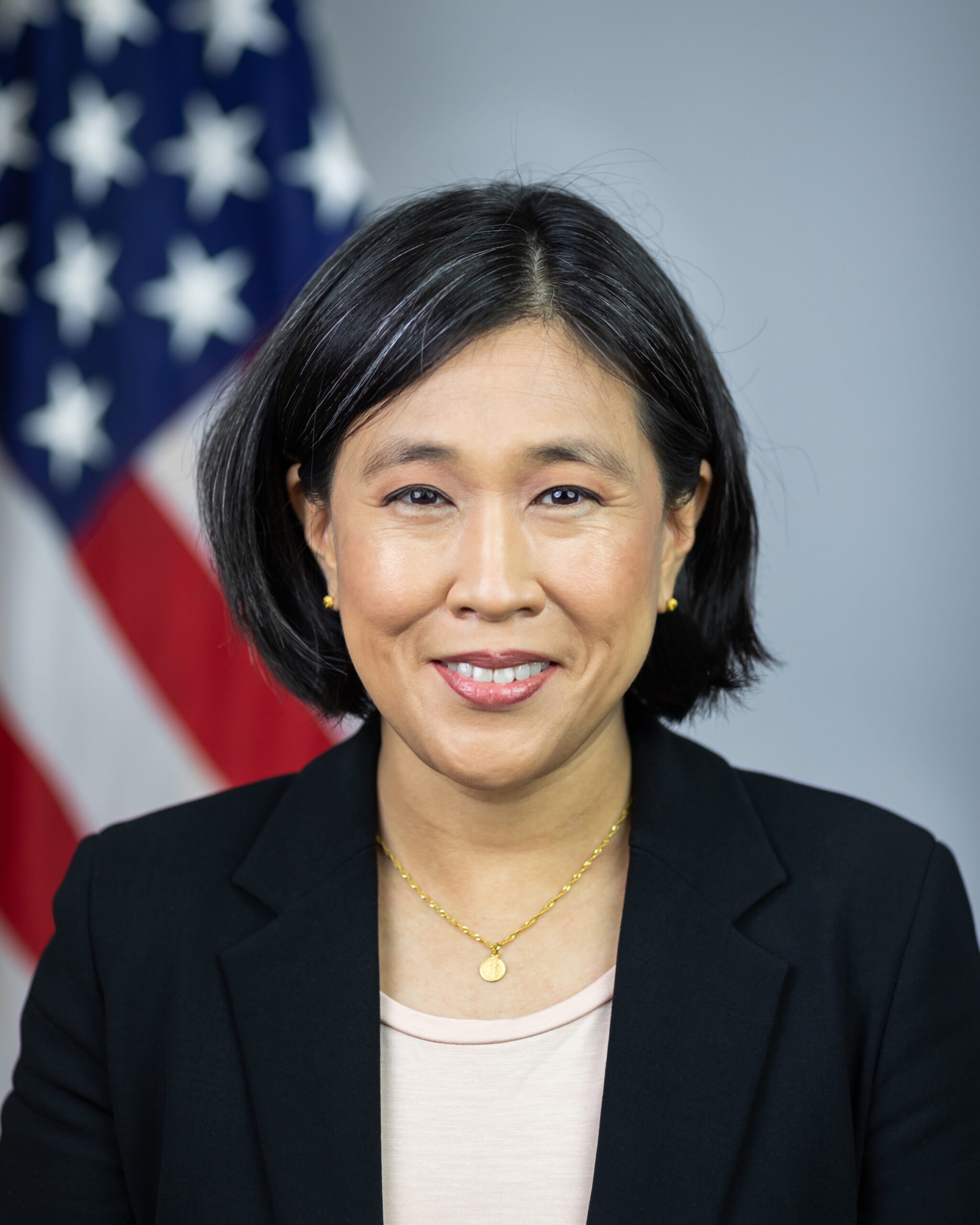 U.S. Trade Representative Katherine Tai poses for her official portrait Thursday, May 6, 2021, in the Eisenhower Executive Office Building at the White House. (Official White House Photo by Stephanie Chasez)